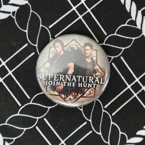 Supernatural Join The Hunt Sam & Dean Logo Button Pin